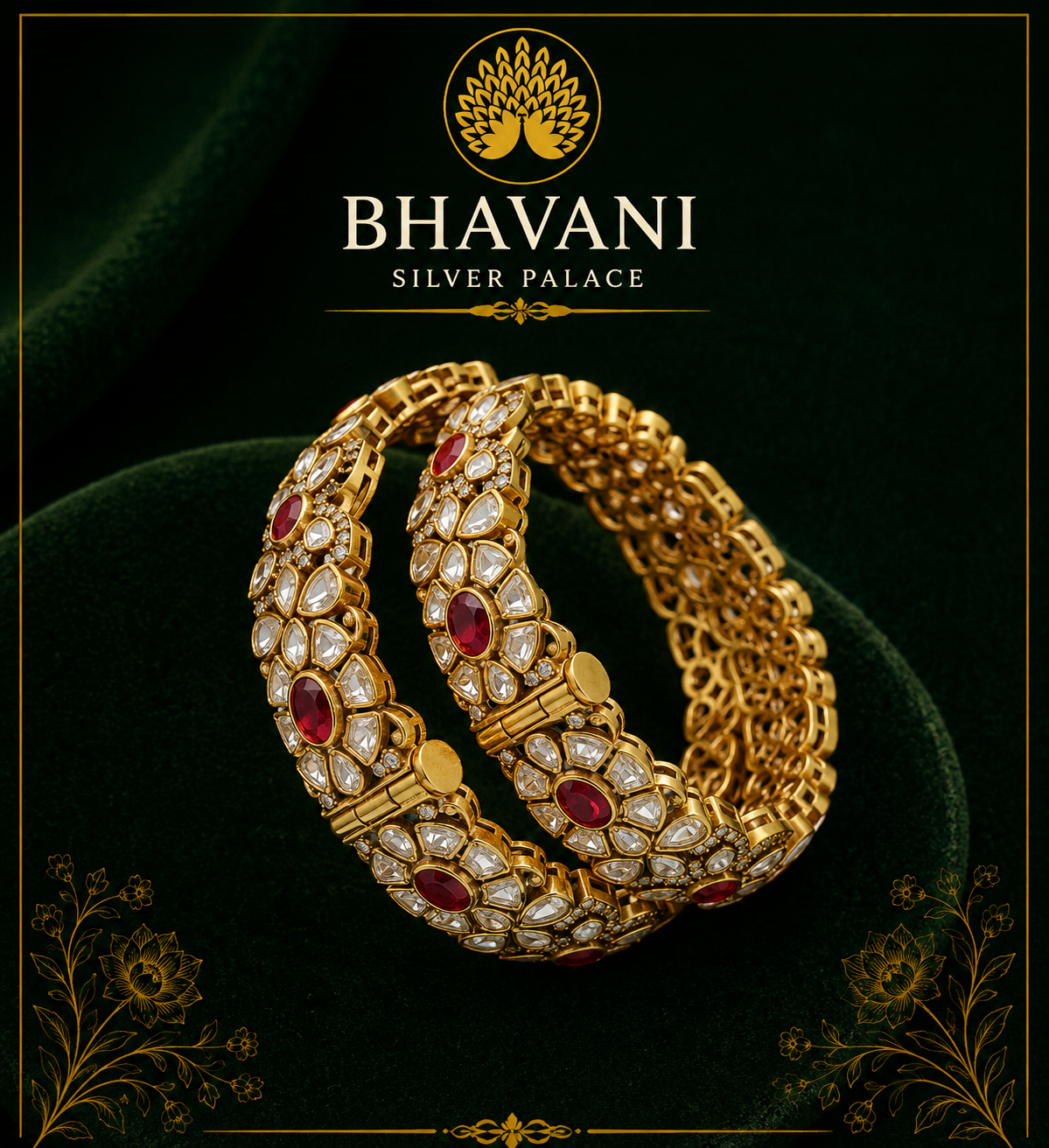 Diksha™ Ruby Kundan Kada