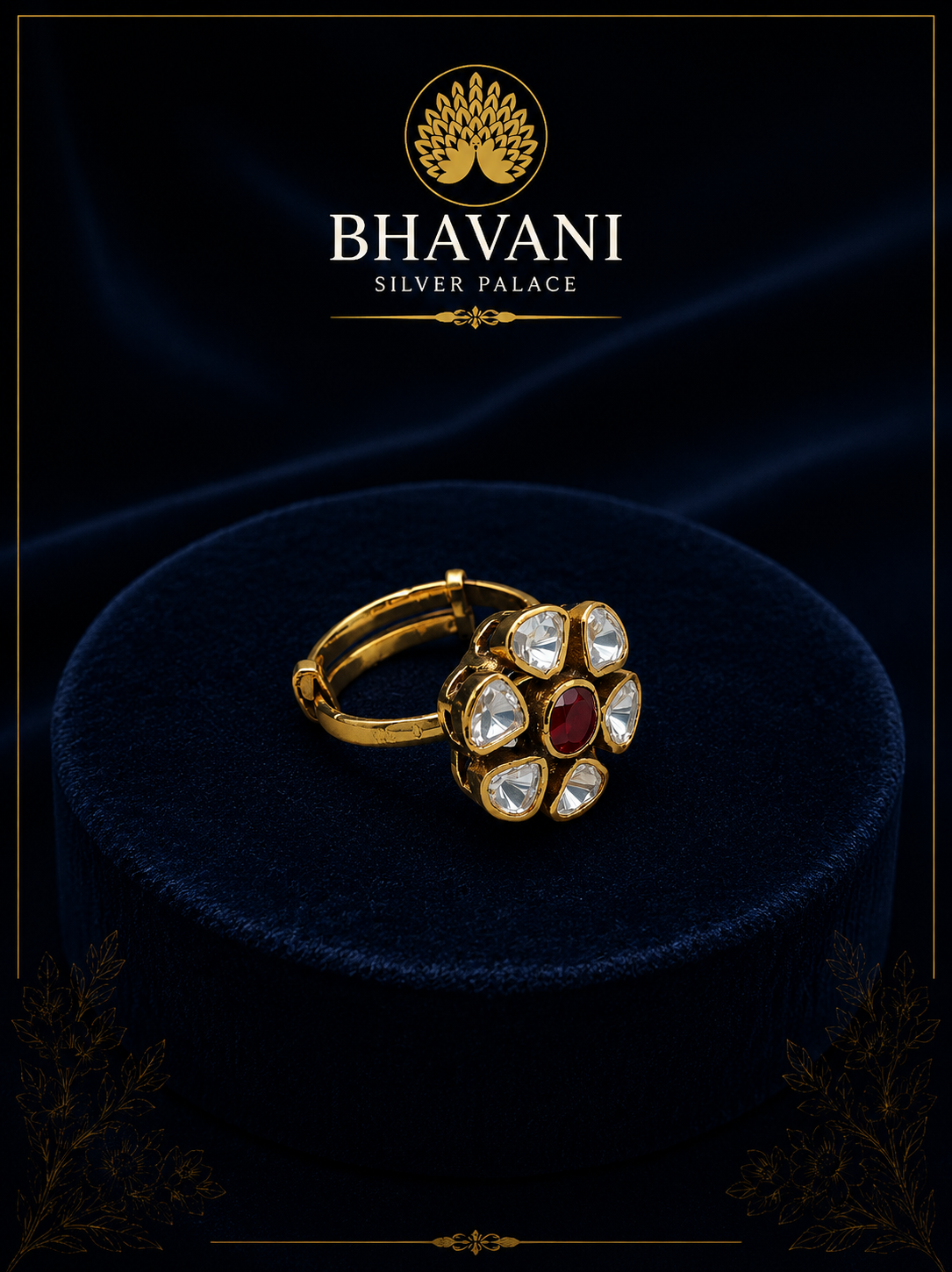 Radhika™ Ruby Kundan Ring