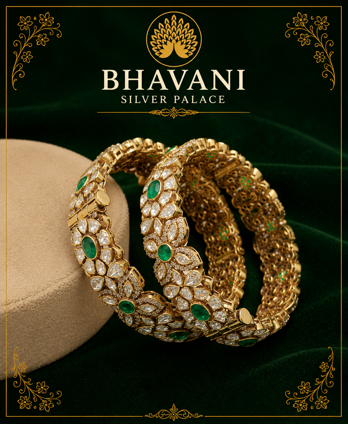 Naina™ Emerald Halo Kada