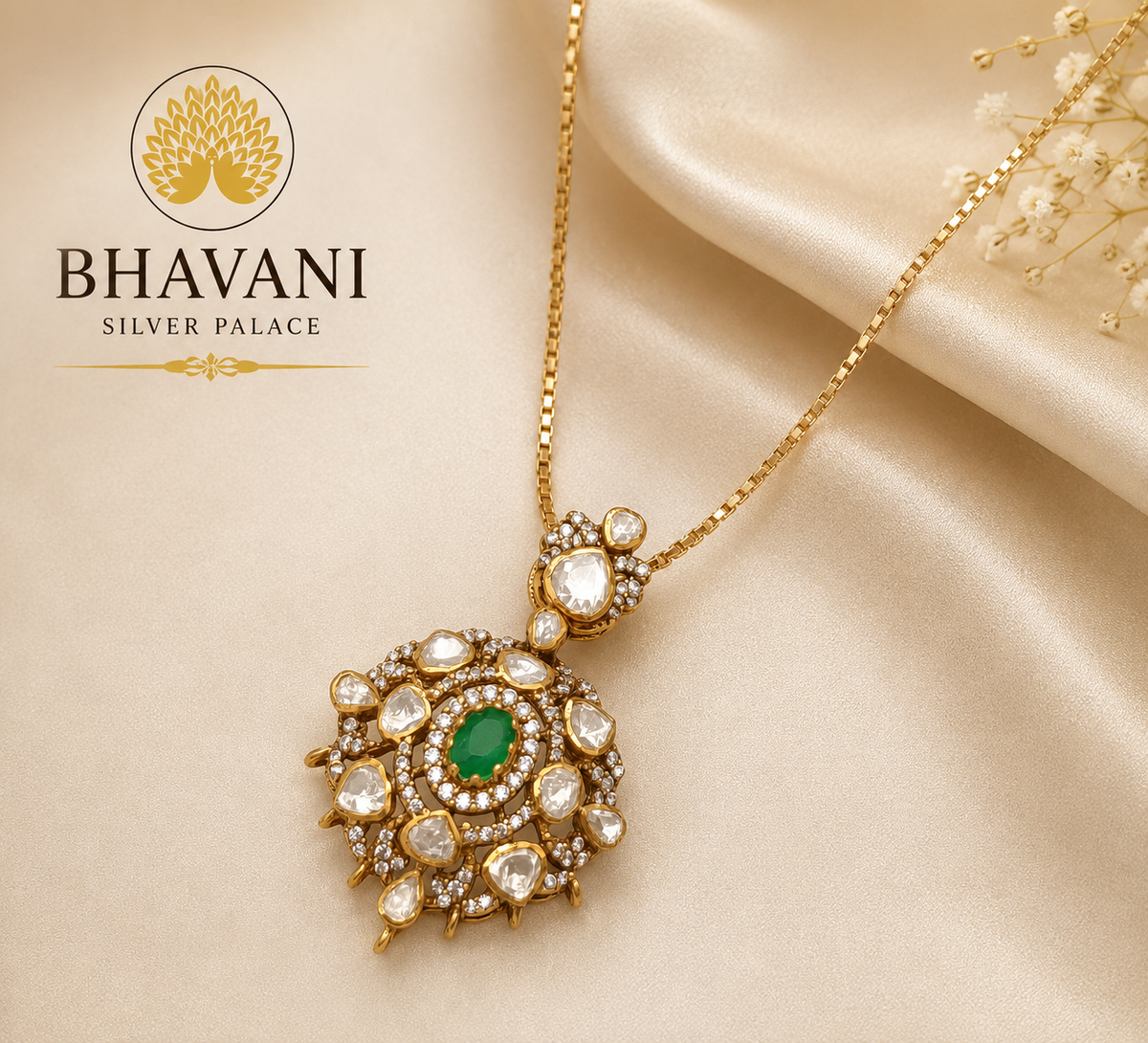 Neha™ Emerald Pendant Necklace