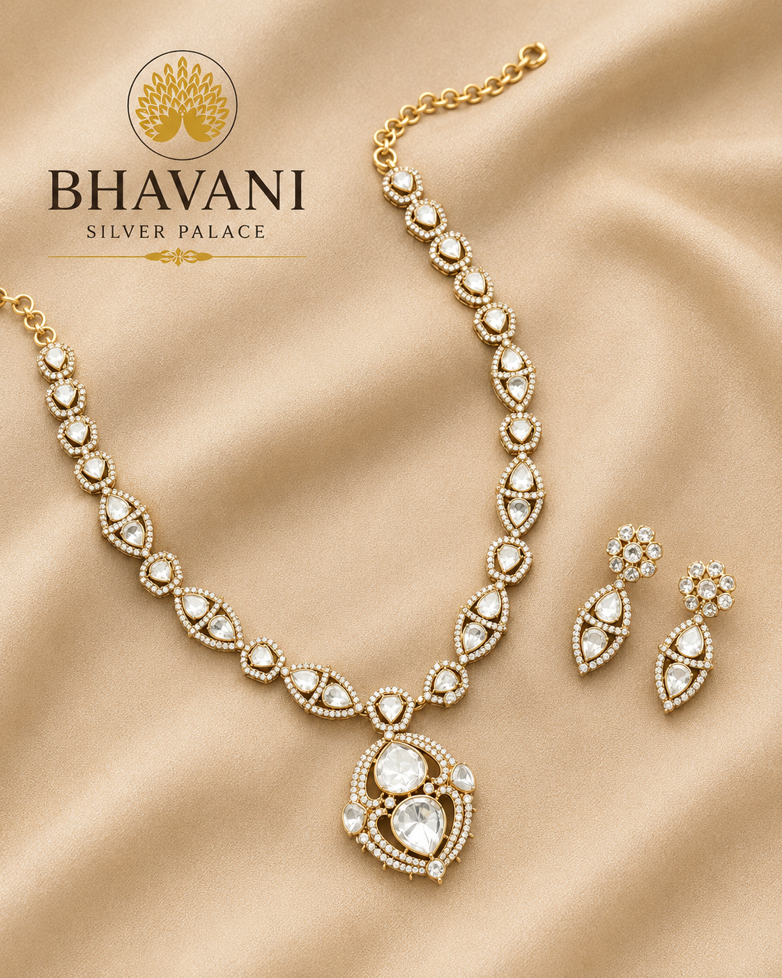 Devika™ Simple Kundan Chain Set