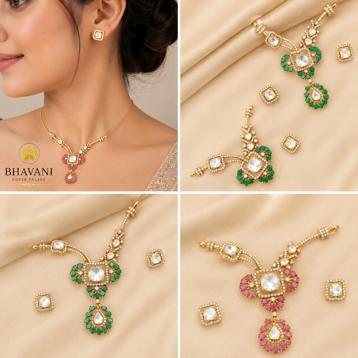 Urvi™ Emerald & Soft Pink Pendant