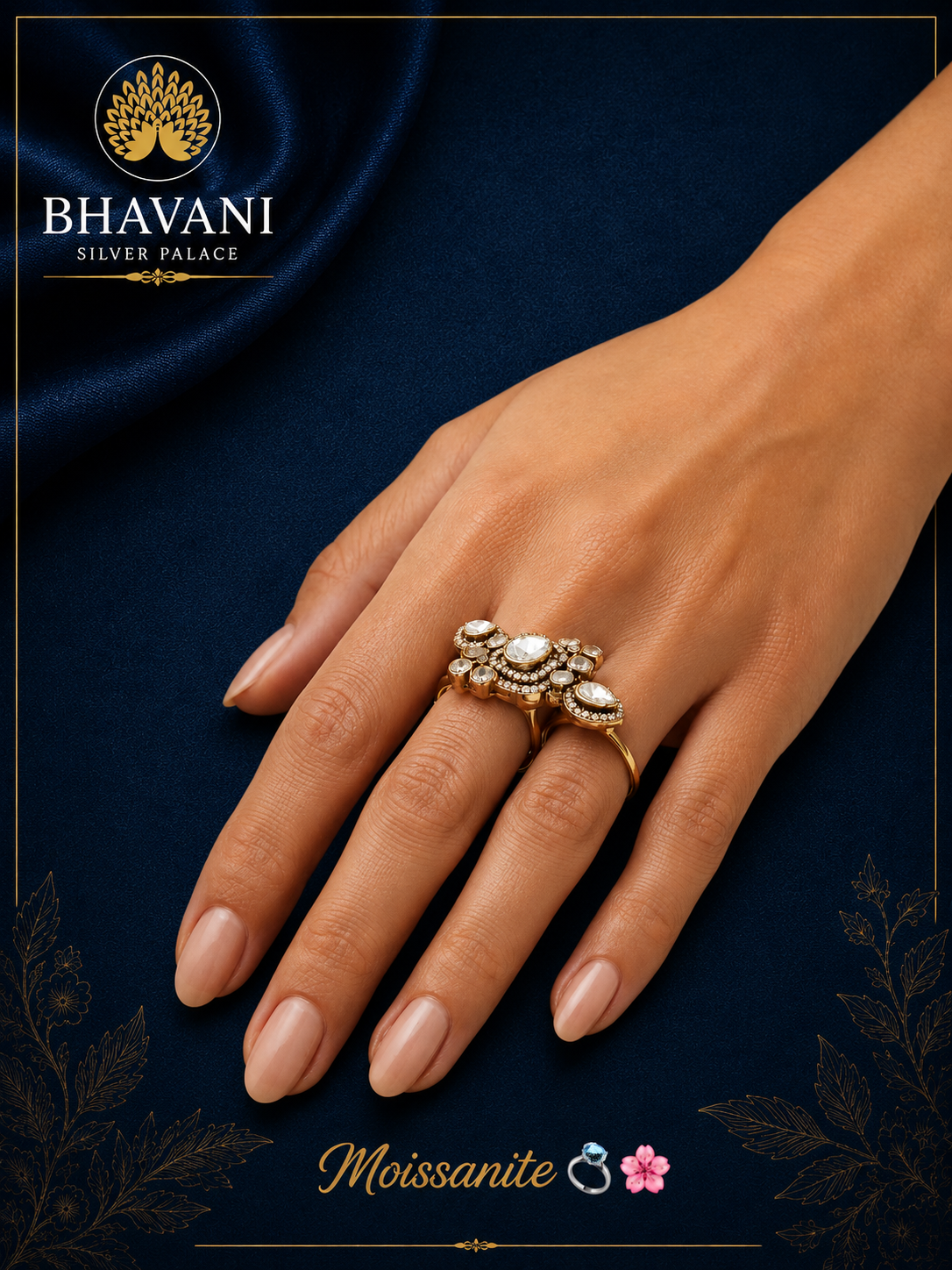 Ishaani™ Moissanite Cocktail Ring