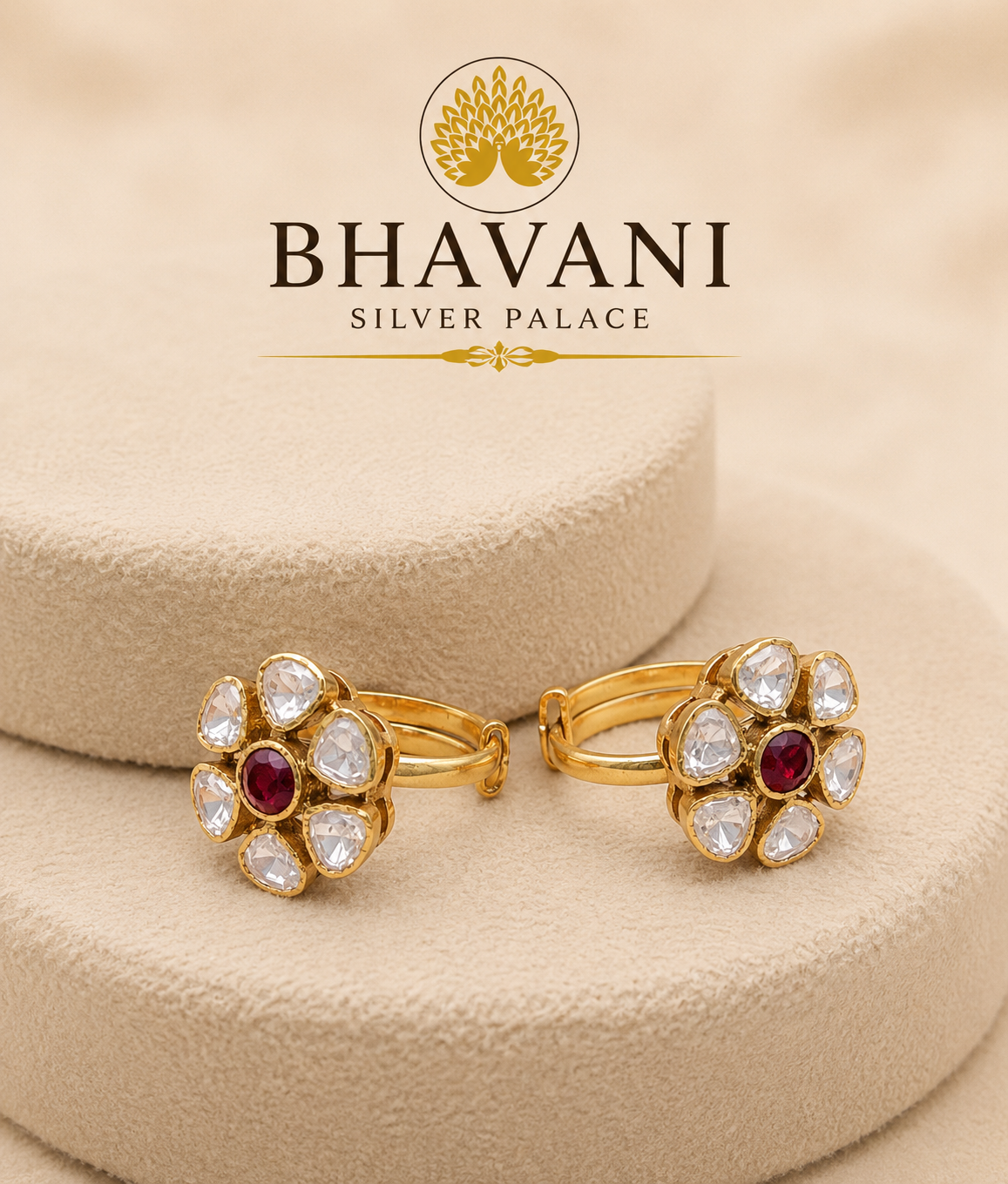 Ekta™ Ruby Floral Ring