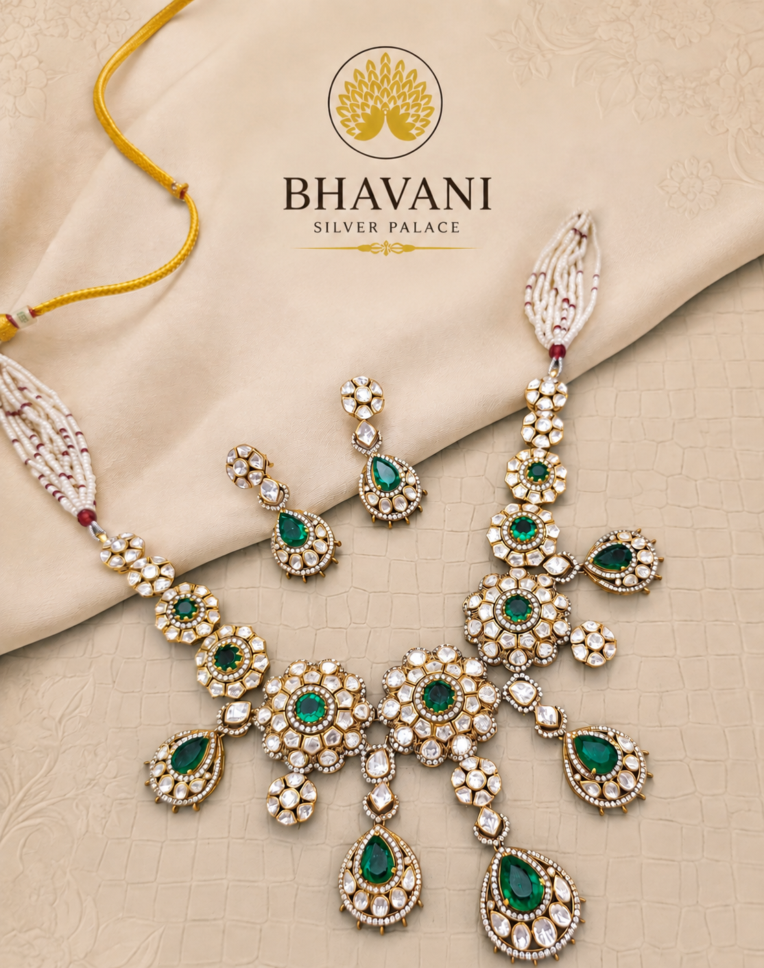 Priya™ Emerald Floral Statement Necklace