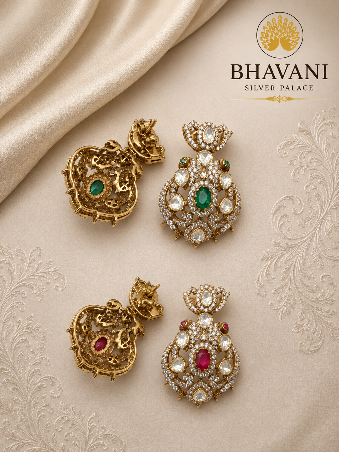 Tanvi™ Lotus Gemstone Earrings