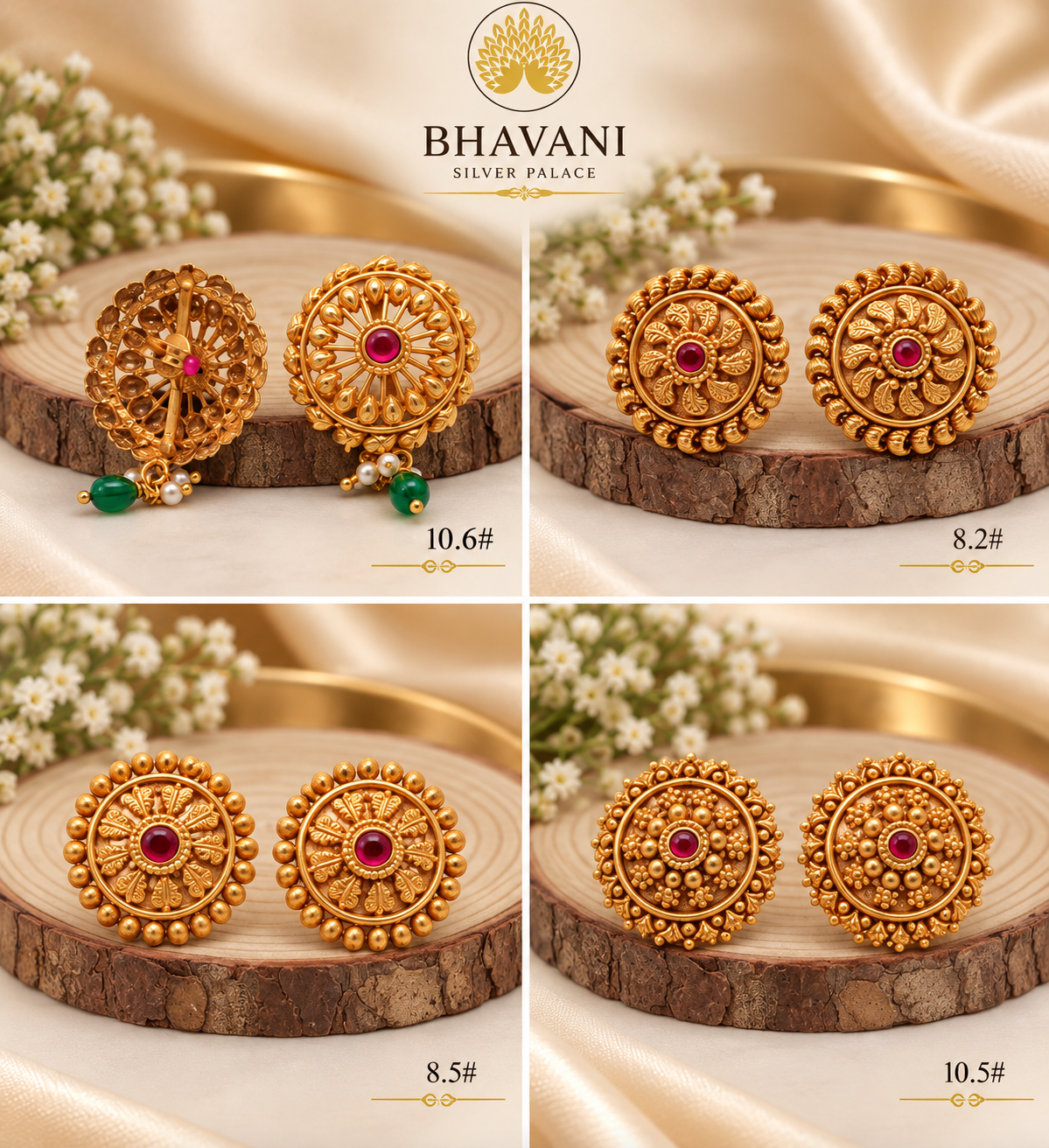 Vritika Ruby Heritage Stud Earrings